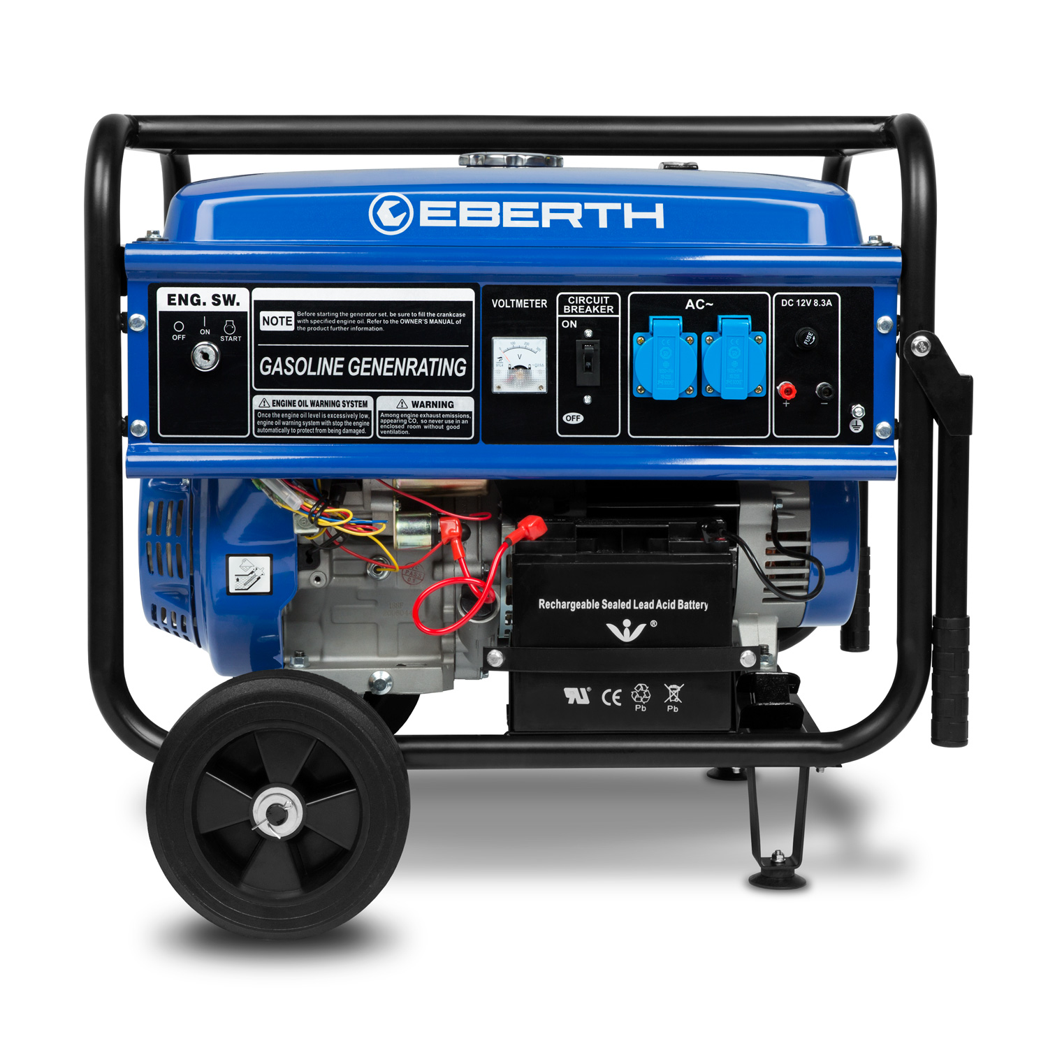 EBERTH Groupe électrogène avec 13 CV / 9,56 kW Puissance et Démarreur  électrique